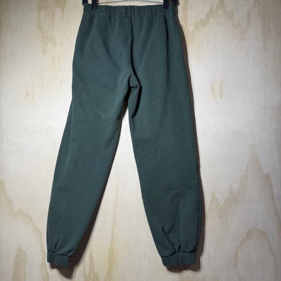 Brandy Melville Green Jogger Sweatpants Elastic Waist Fleece Lounge Pants - Picture 6 of 10
